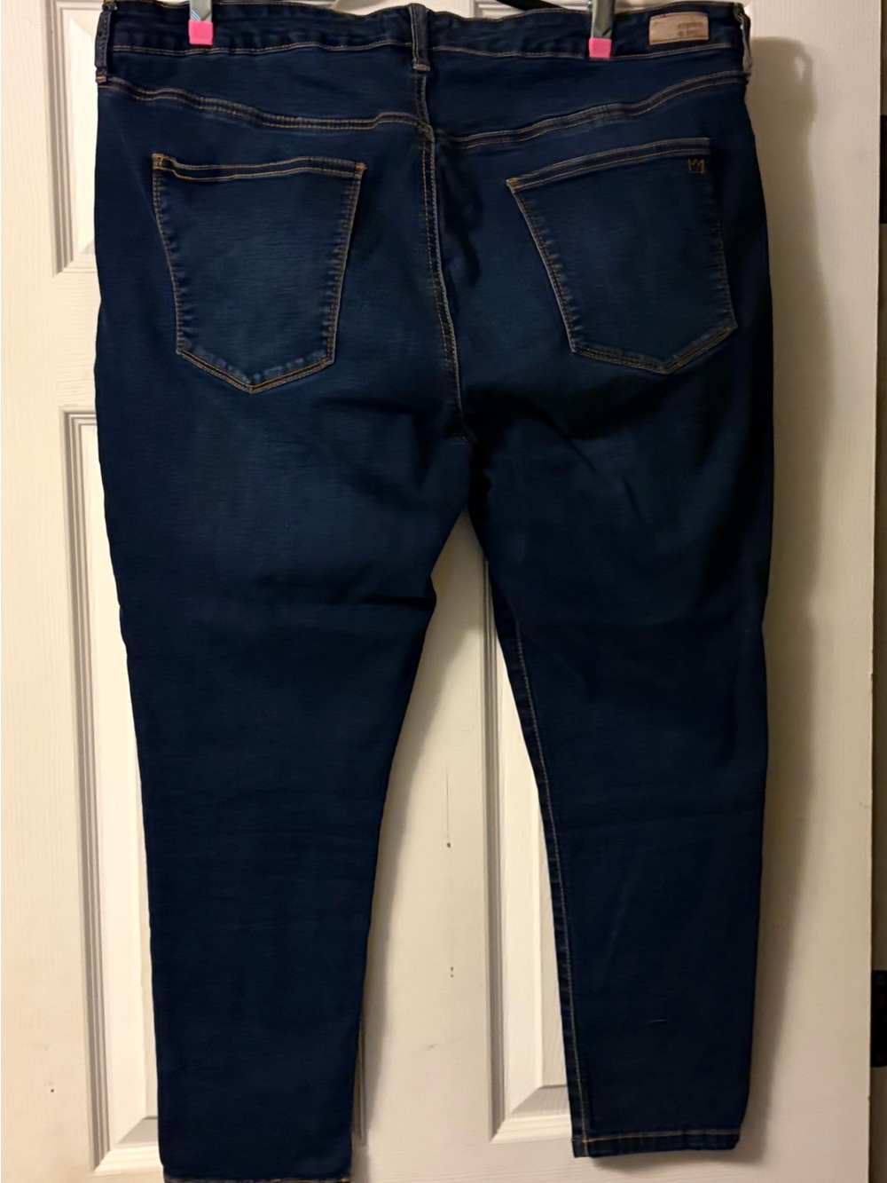 crown & ivy Navy Skinny Jeans with Contrast Stitching